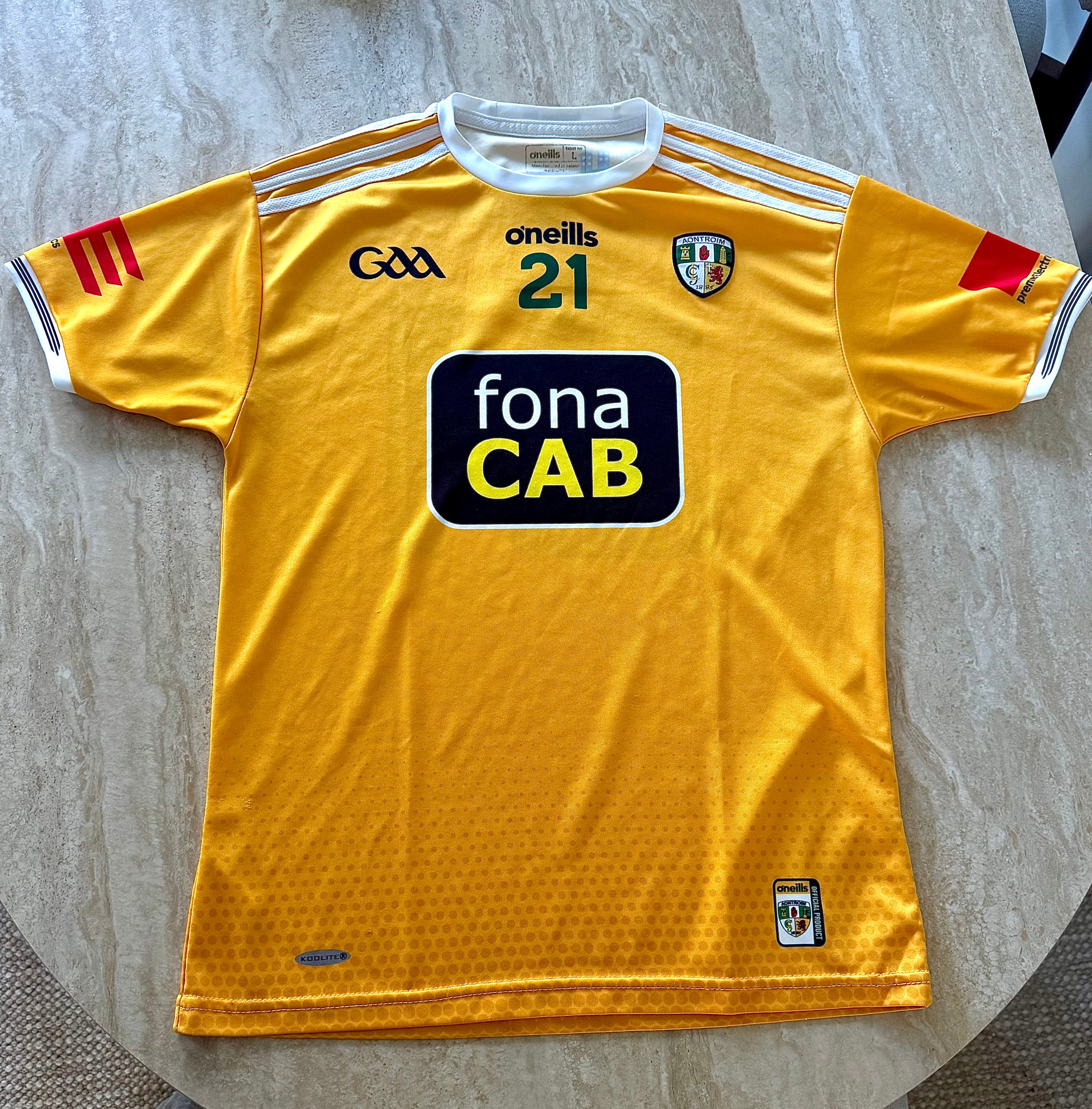 Antrim Gaa Player Issued Gps Jersey | Size Large Tight Fit